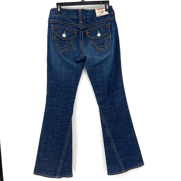 Vintage True Religion Y2K Dark Wash Flare Jeans Made in USA Women's 28 - Picture 4 of 8